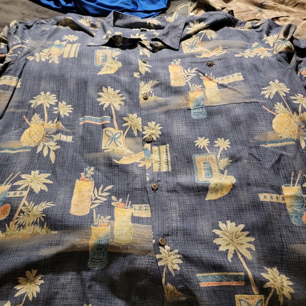 Island Shores Mens 2xl Button Down Hawaiian Shirt Resortwear Tropical‎ - Picture 3 of 4